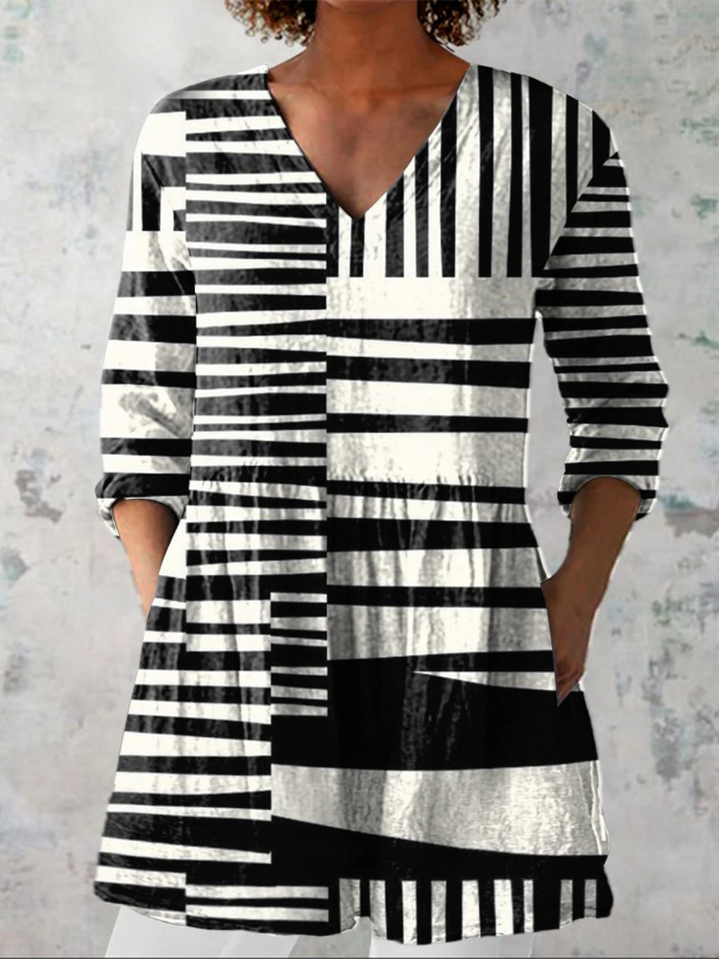 Virginie | Blouse longue à col en V